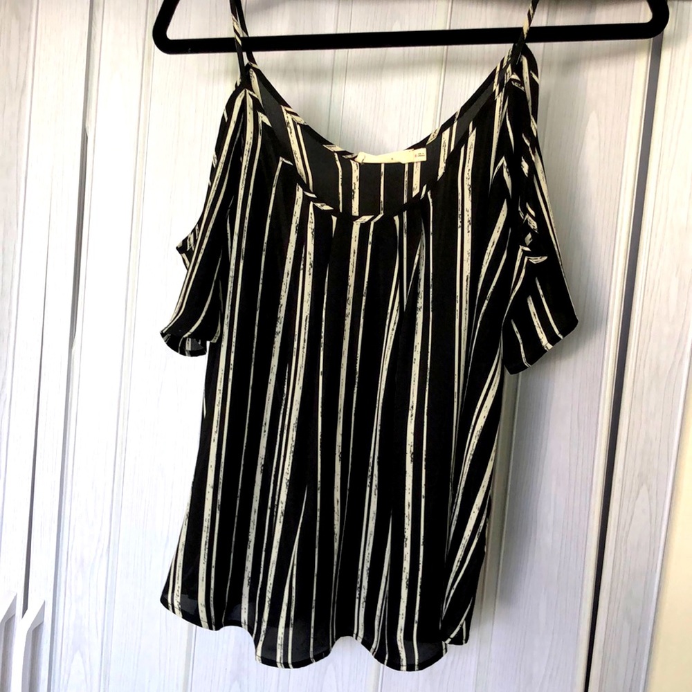 Lush brand tank top B&W stripes